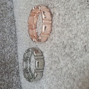 Chunky bracelet stretch band in rose gold or silver